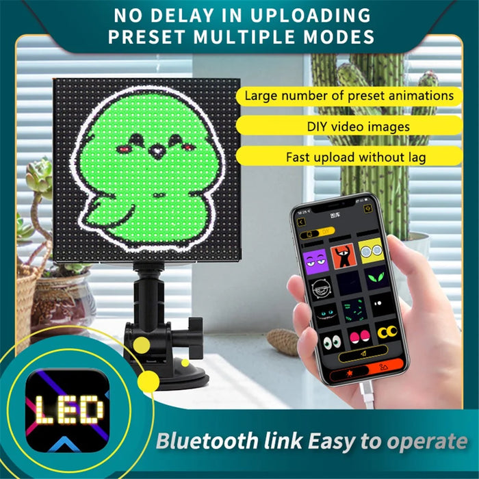 P64L Car LED Sign App Programmable Rear Windshield Scrolling Message LED Matrix Panel DIY Text Pattern Expression Screen - 2