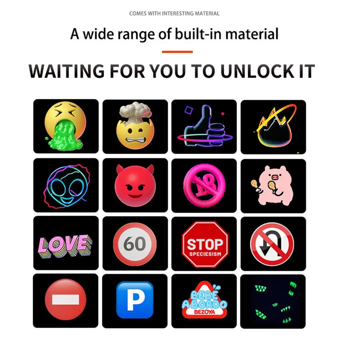 P64L Car LED Sign App Programmable Rear Windshield Scrolling Message LED Matrix Panel DIY Text Pattern Expression Screen - 6