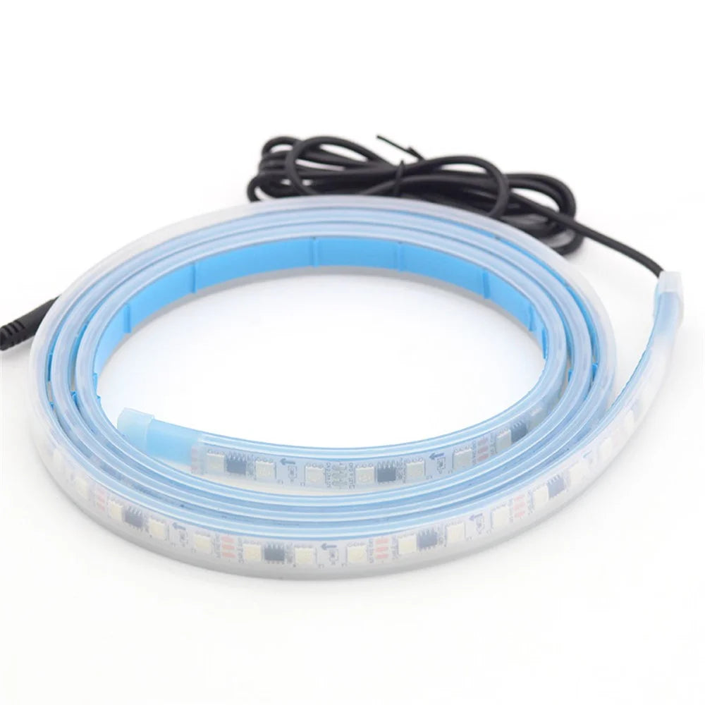 G15 1.5m Car Led Lights Exterior RGB Hood Light Strip Waterproof Headlight Dynamic RGB Exterior Car Strip Lights - 2