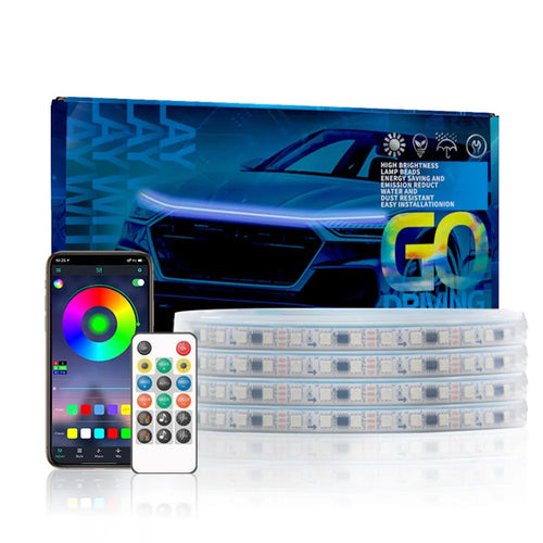 G15F 1.5m Car Hood LED Strip Lights Exterior Lights PVC Engine Hood Guide Decorative Light for Car Truck - 1