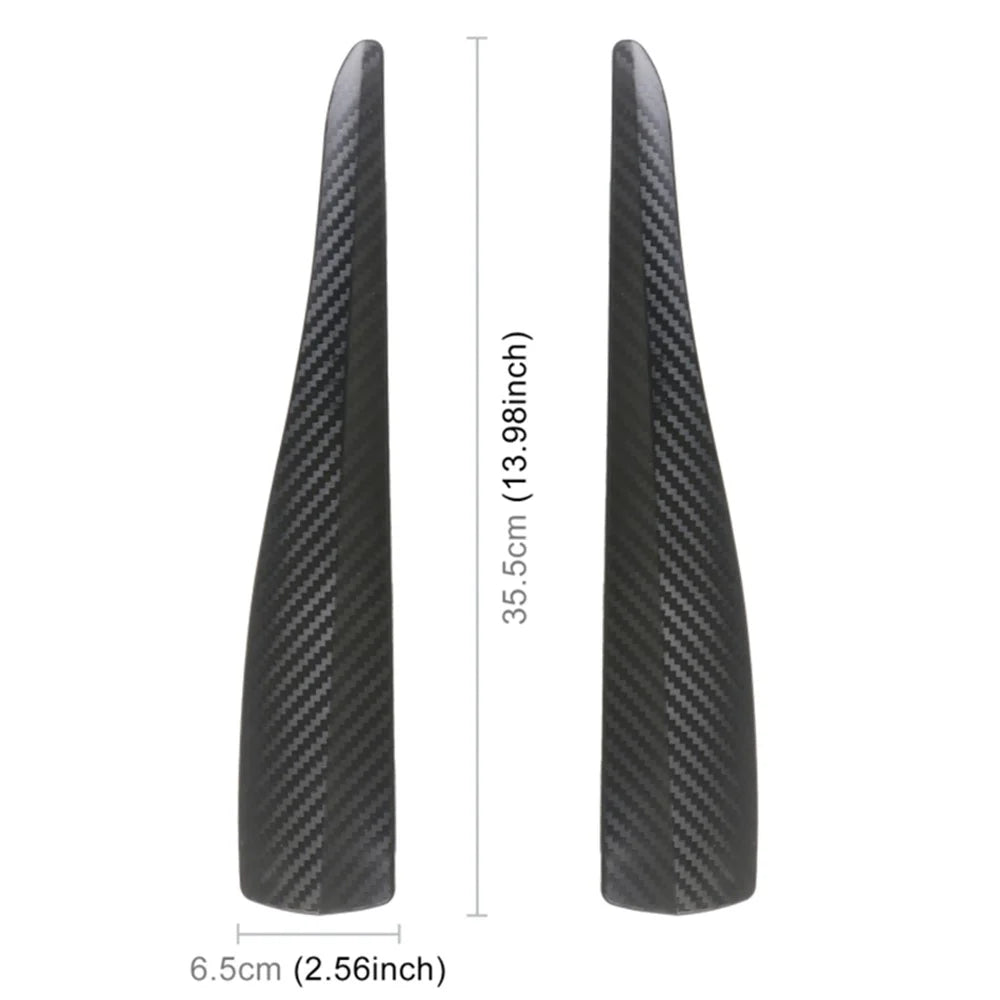 1 Pair Carbon Fiber Texture Car Front Bumper Protectors Anti-Collision Adhesive Silicone Strips, Size L - Black - 7