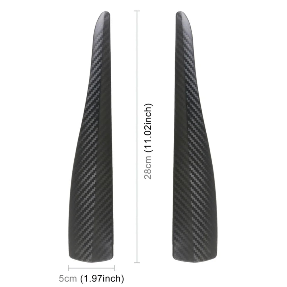 1 Pair Car Front Bumper Protective Strips Carbon Fiber Texture Anti-Collision Adhesive Silicone Strips, Size S - Black - 7