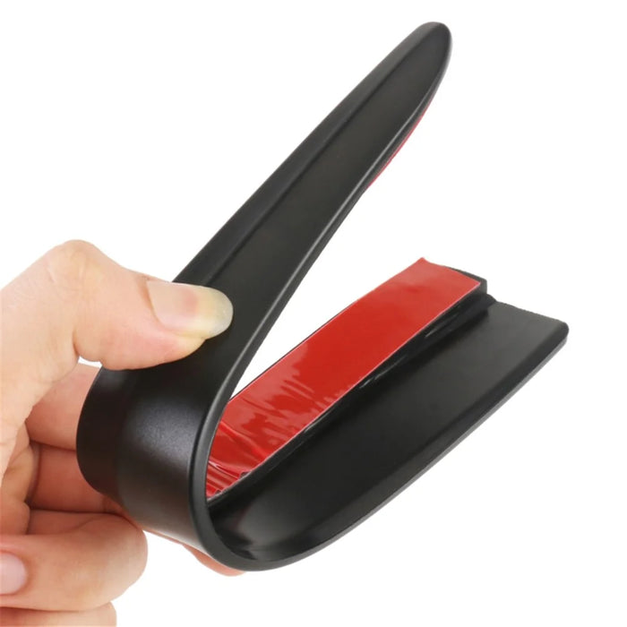 1 Pair Solid Color Car Front Bumper Protectors Strips Anti-Collision Silicone Trim Covers, Size L - Black - 3