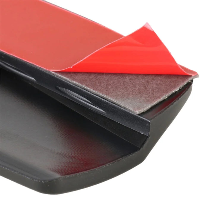 1 Pair Solid Color Car Front Bumper Protectors Strips Anti-Collision Silicone Trim Covers, Size L - Black - 4