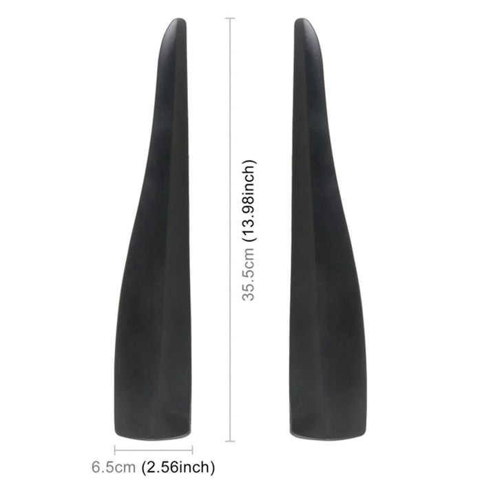 1 Pair Solid Color Car Front Bumper Protectors Strips Anti-Collision Silicone Trim Covers, Size L - Black - 7