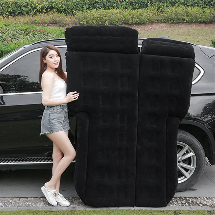 BY-688 Inflatable SUV Air Mattress Camping Bed PVC + Flocking Car Travel Sleeping Bed - Black - 3