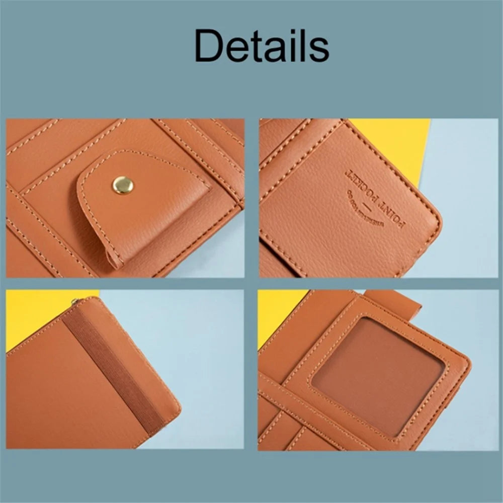 Car Sun Visor Zipper Pocket Storage Bag Microfiber Leather Cards Glasses Phone Holder Bag - Black - 7