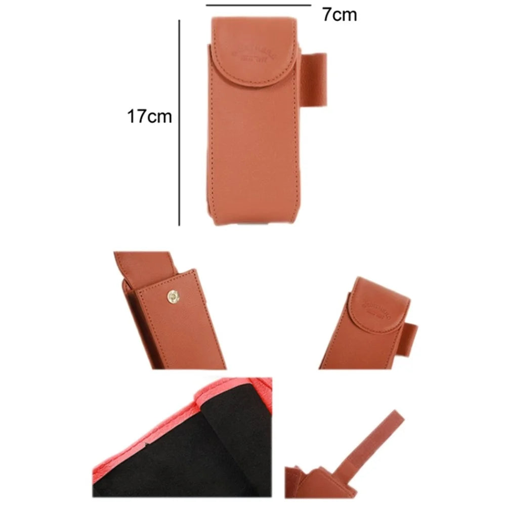 GOATHERD Car Sun Visor Mount Microfiber Leather Sunglasses Storage Bag Glasses Holder Pouch - Brown - 6