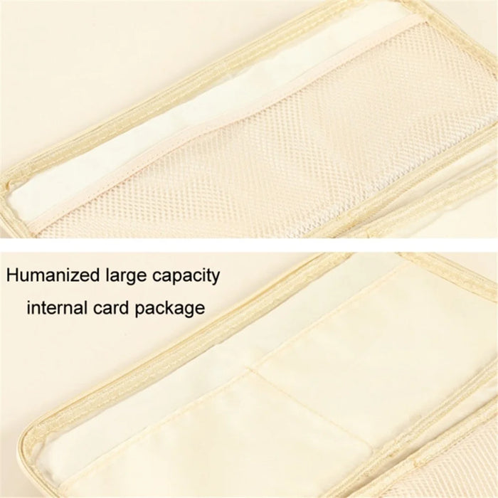 Car Sunshade Storage Bag Multi-Pockets Sunglasses Cards Pen Organizer Microfiber Leather Pouch - Brown - 5