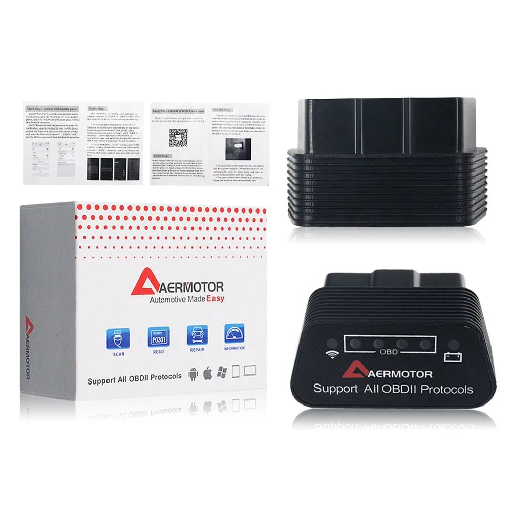 AERMOTOR V1.5 WiFi ELM327 Car Diagnostic Scan Tool Check Engine Device OBD2 - 5