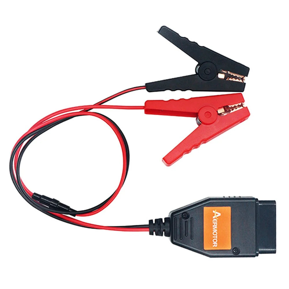 AERMOTOR Battery Alligator Clips Car Emergency Power Off Protector with OBD2 Connectors ECU Memory - 1