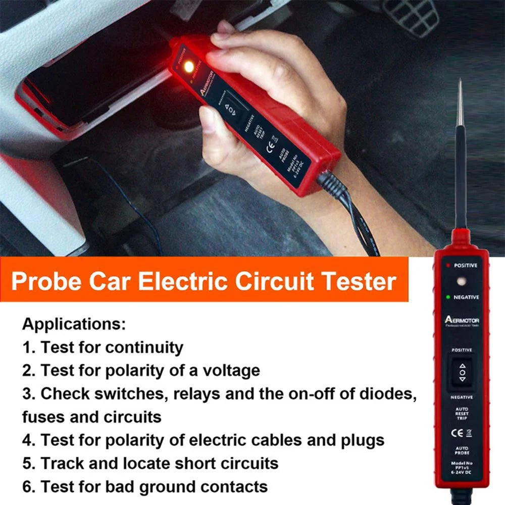 AERMOTOR EM285 Automotive Electric Circuit Tester Car Electrical System Tester 6-24V DC Drive Test Pen - 3