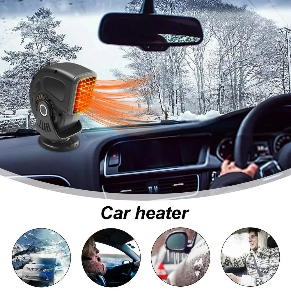 9769 12V Car Heater Lightweight Defrost and Defog Car Warmer Cigarette Lighter Vehicle Heating Device - Black  /  Red - 2
