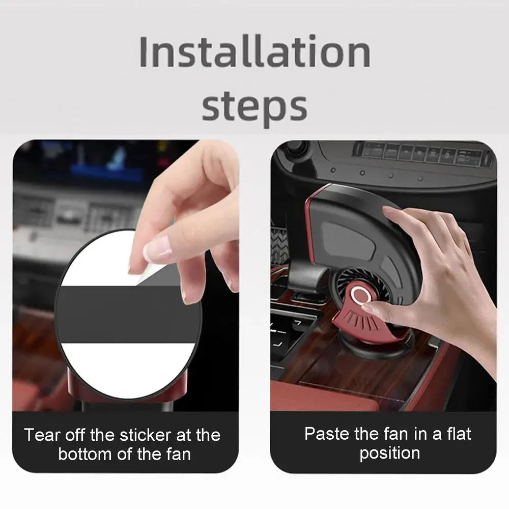9769 12V Car Heater Lightweight Defrost and Defog Car Warmer Cigarette Lighter Vehicle Heating Device - Black  /  Red - 4