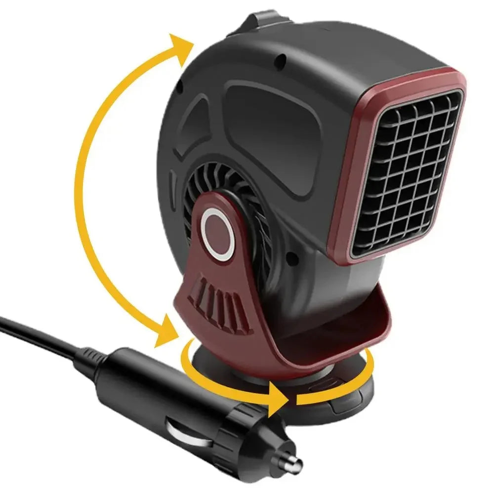 9769 12V Car Heater Lightweight Defrost and Defog Car Warmer Cigarette Lighter Vehicle Heating Device - Black  /  Red - 5