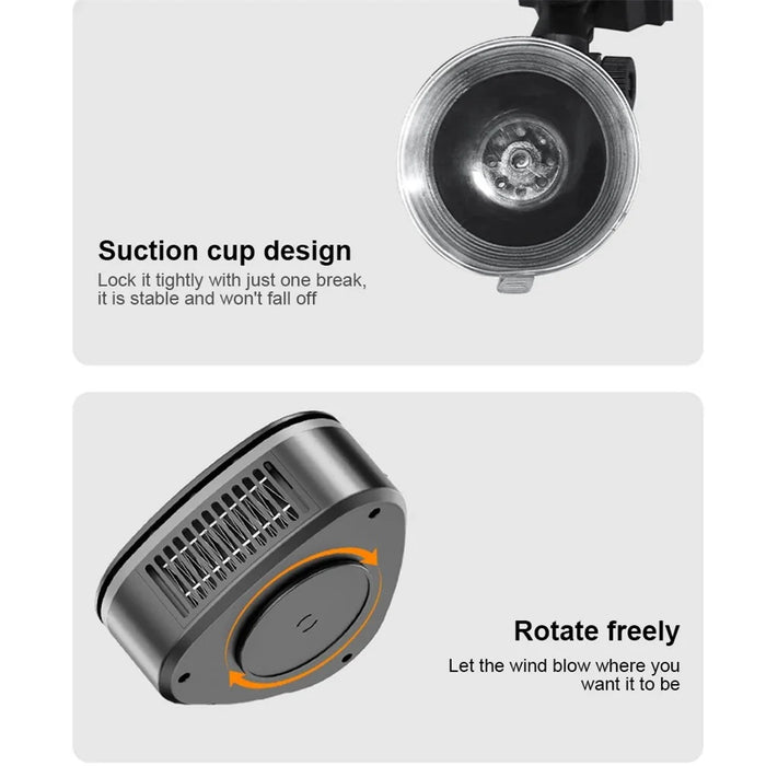 9741A 12V Portable Car Heater with Suction Bracket Defogger Defroster 2 in 1 Fast Heating / Cooling Fan, Purifying Version - 7