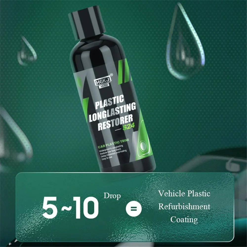 HGKJ AUTO-S24 100ml Longlasting Plastic Restorer Car Vehicle Trim Coating Renovator Repair Liquid - 3