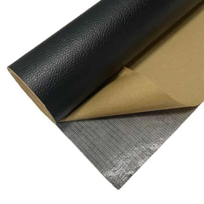 LEXINGXIANG 200x137cm PVC Leather Self-Adhesive Patch Sofa Furniture Repair Patch Leather Sheet - Black - 2