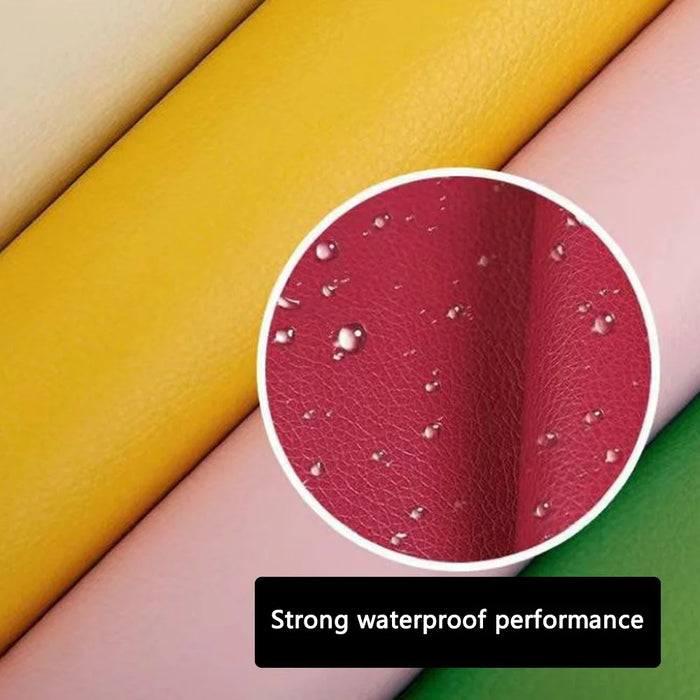 LEXINGXIANG 200x137cm PVC Leather Self-Adhesive Patch Sofa Furniture Repair Patch Leather Sheet - Black - 6