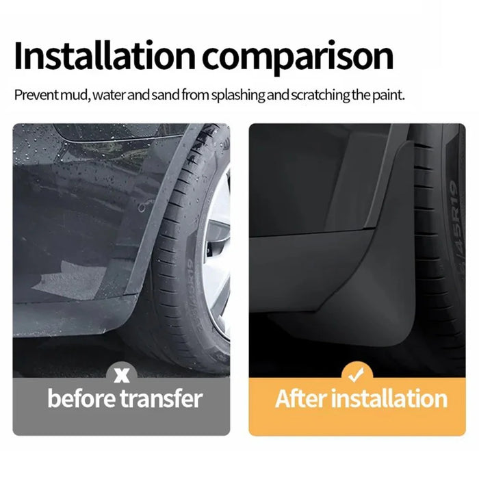 4Pcs / Set Soft PC Mudguard Mud Flaps for BYD Seagull 2023 Front and Rear Car Mudflaps Splash Fender Kit - 6