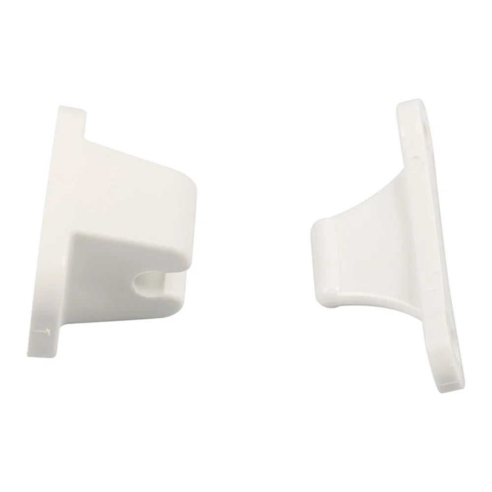 A8624 2Pair White T-Shape Door Retainer Kit Door Stop Retaining Catch Holder Set with Screws for Camper RV Motorhome #2-2 - 4