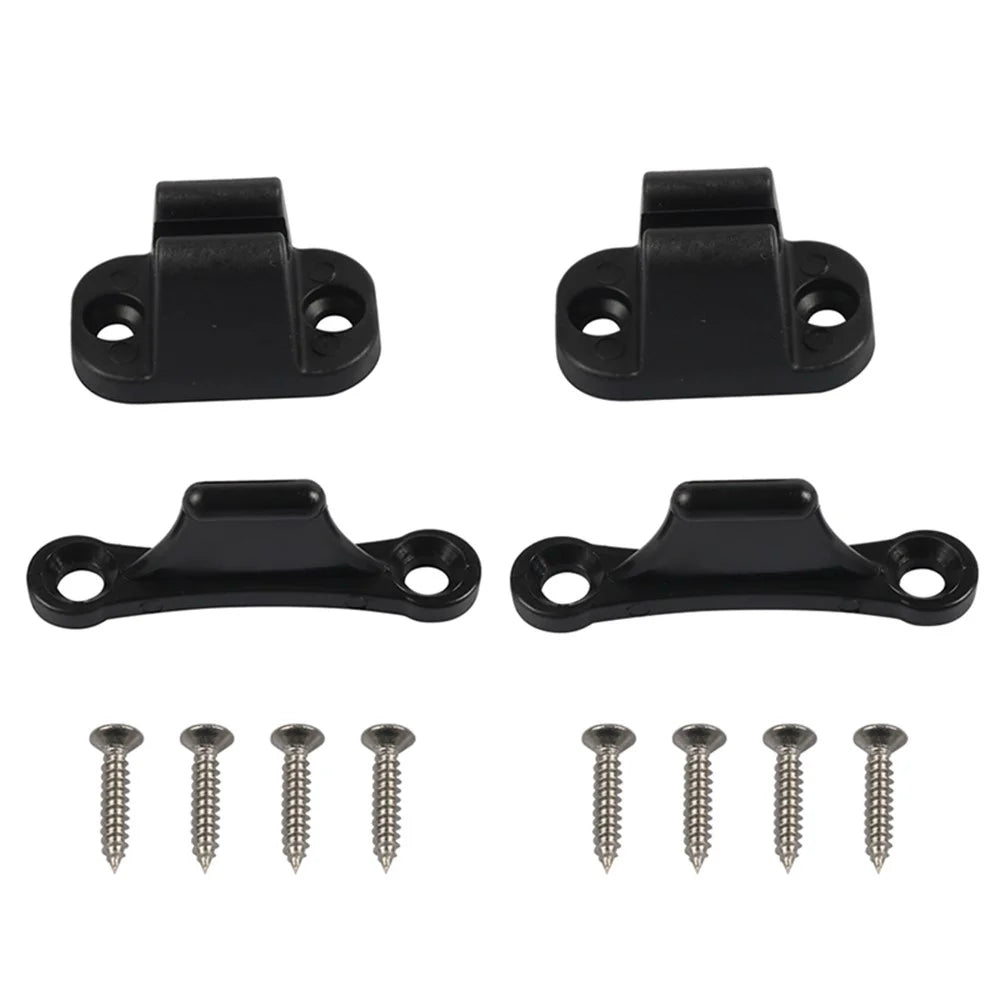 A8624 2Pair Black Door Retainer Kit for Camper RV Motorhome T-Shape Door Stop Retaining Catch Holder Set with Screws #2-2 - 1