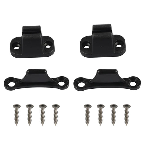 A8624 2Pair Black Door Retainer Kit for Camper RV Motorhome T-Shape Door Stop Retaining Catch Holder Set with Screws #2-2 - 1