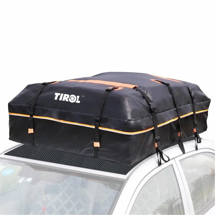 TIROL T26967 15-inch Car SUV Roof Cargo Bag 500D PVC Rainproof Vehicle Roof Luggage Storage Bag - Black - 4