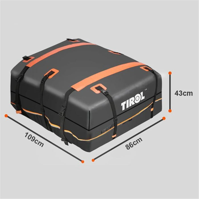 TIROL T26967 15-inch Car SUV Roof Cargo Bag 500D PVC Rainproof Vehicle Roof Luggage Storage Bag - Black - 7