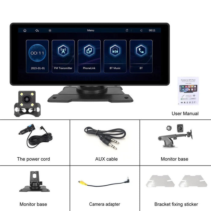 W912B 10.26-inch HD Video Car Player with 8-LED Rear-View Camera Portable Bluetooth-compatible Car Monitor Support Mirror Link - 3