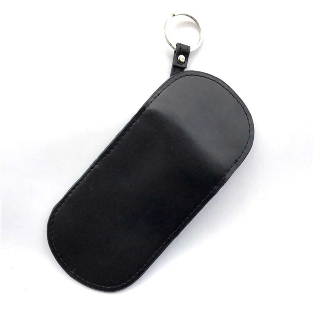 Car Key Signal Blocking Pouch Anti-theft RFID Blocking Genuine Cow Leather Car Keys Case Holder - 5