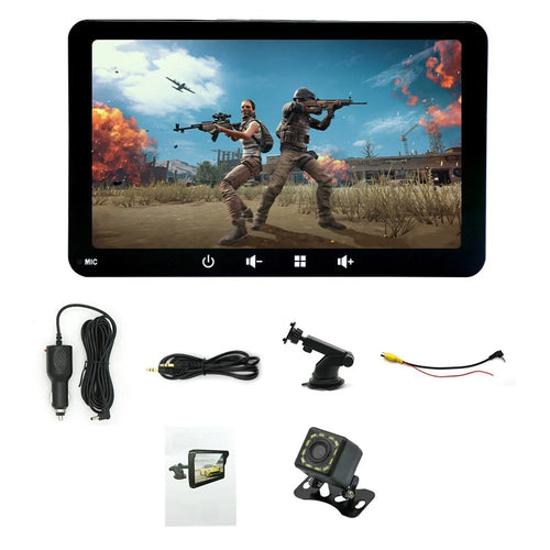 W507D 7-inch HD Touch Display Portable Car Play with 12-LED Camera, 2.4GHz WiFi Car Monitor, Suction Holder - 1