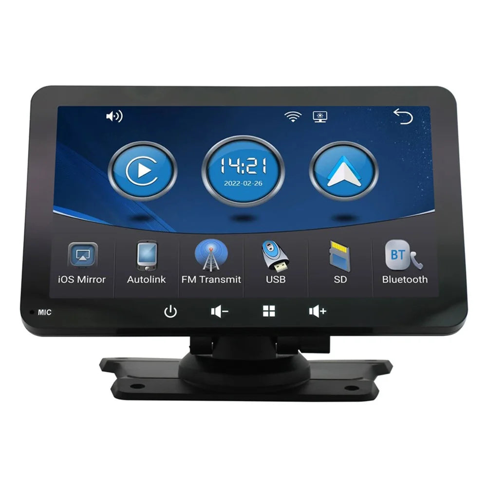 W507A 7-inch HD Touch Screen Car Play 2.4GHz WiFi Potable Car Stereo with Mirror Link Android Auto, Flat Stand - 1