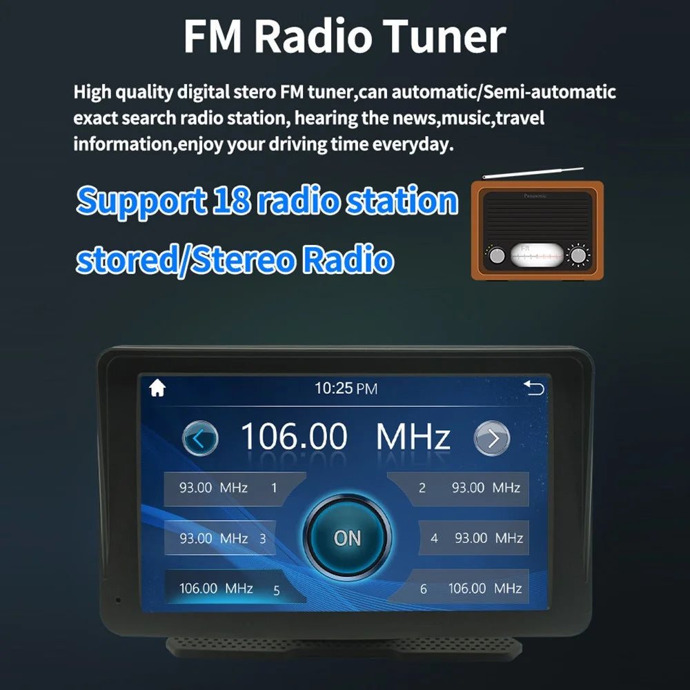 W506C 7-inch HD Touch Display Car Play with AHD Camera, Portable Car Stereo Support Mirror Link Android Auto - 5