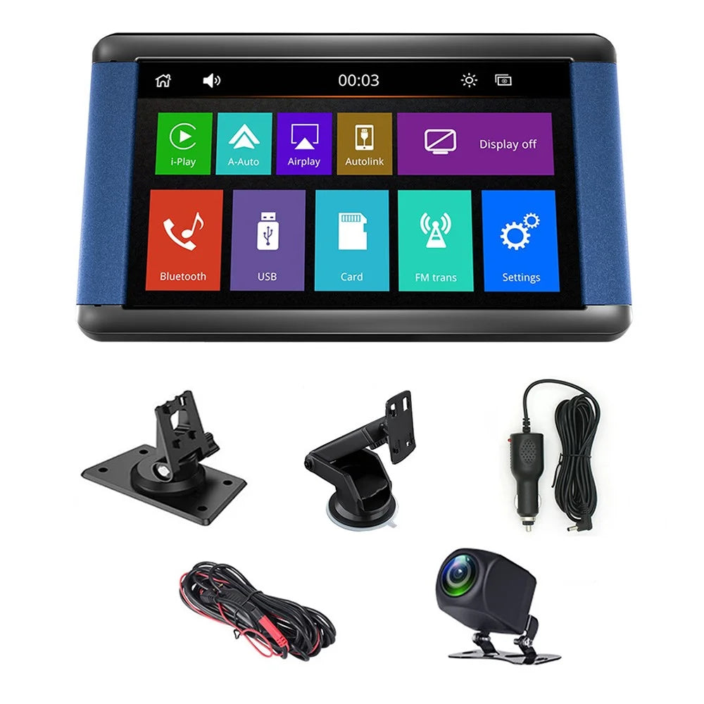 W503B Wireless / Wired Portable Car Play with AHD Camera, 7.0-inch HD Display Car Stereo Support Mirror Link, Android Auto - 1