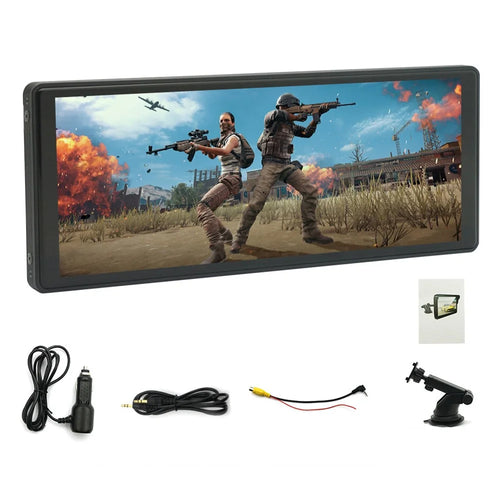 W508A 9.36-inch Display Car Play with Suction Cup Mount, Portable Bluetooth-compatible Car Stereo Support USB-Disk, TF Card - 1