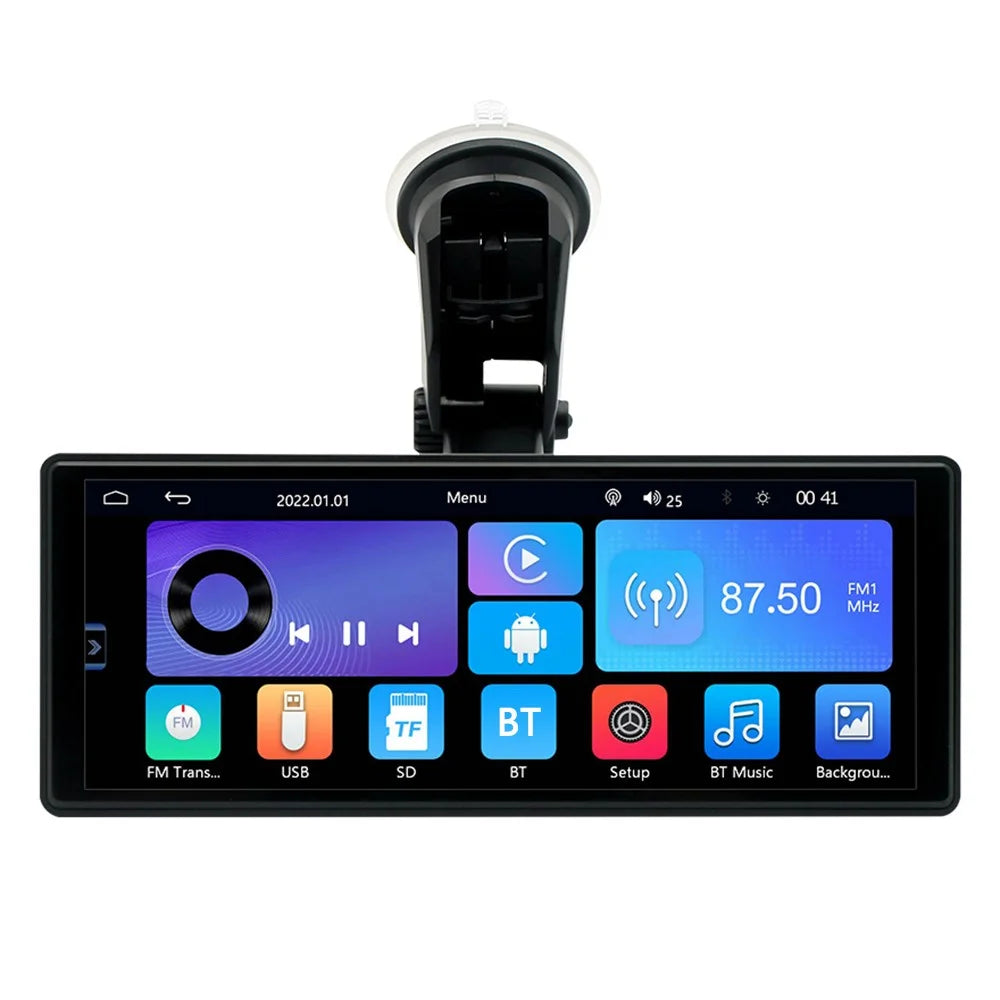 W508A 9.36-inch Display Car Play with Suction Cup Mount, Portable Bluetooth-compatible Car Stereo Support USB-Disk, TF Card - 2