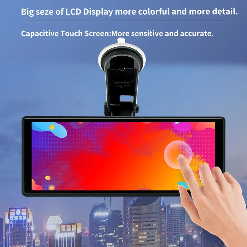 W508A 9.36-inch Display Car Play with Suction Cup Mount, Portable Bluetooth-compatible Car Stereo Support USB-Disk, TF Card - 3