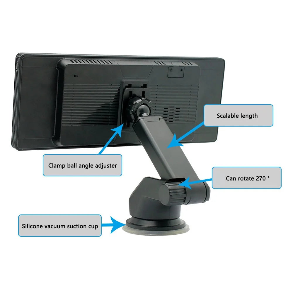W508A 9.36-inch Display Car Play with Suction Cup Mount, Portable Bluetooth-compatible Car Stereo Support USB-Disk, TF Card - 5