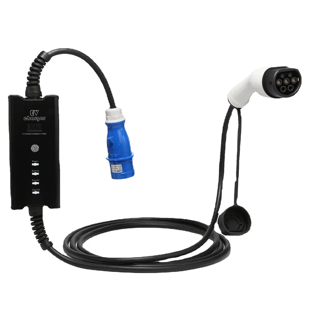 EU / UK Plug 32A New Energy Electric Vehicle Portable Charger with 5m Cable - 5