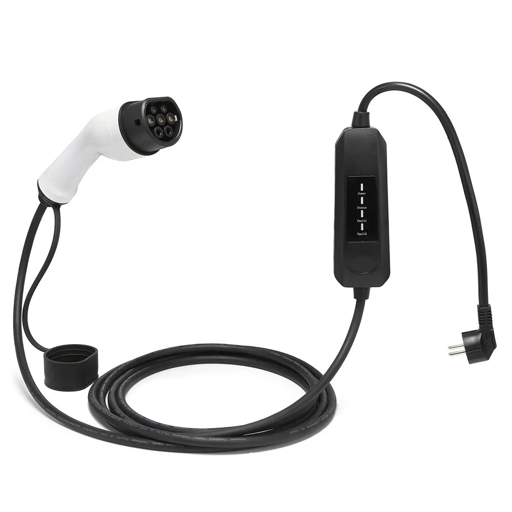 EU Plug 5m Cable Portable Charger for New Energy Electric Vehicle - 13A - 1