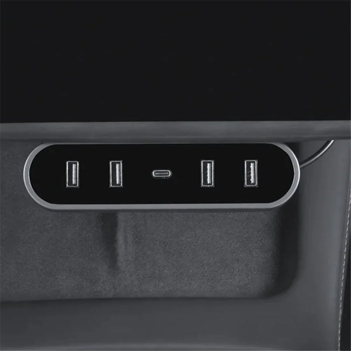 TSL319 For Model 3 / Y Under Screen Car USB+Type-C Hub Charging Dock Station - 7