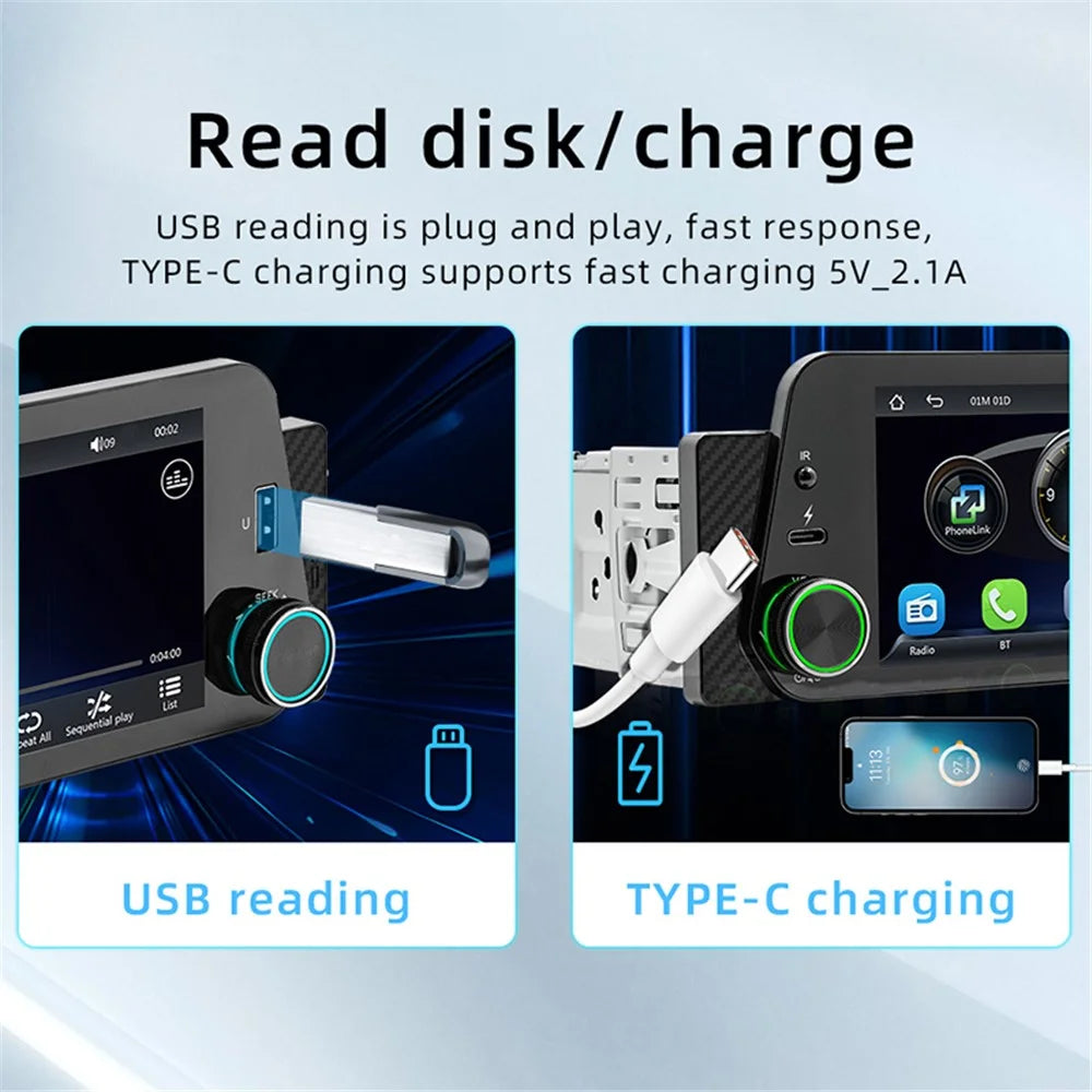 F152W 5-inch Car MP5 Player Wireless CarPlay Android Auto Reverse Image Display - 3