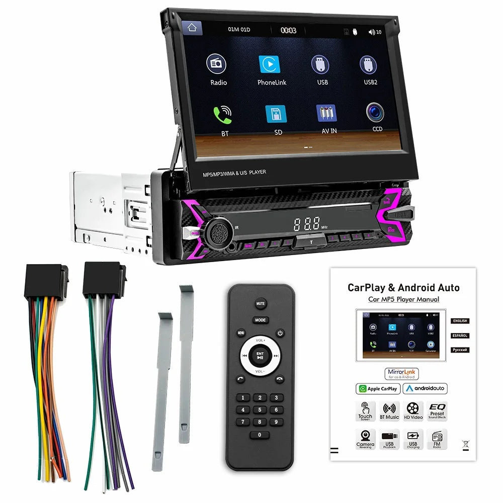 9613W 7-inch Car MP5 Player Wired / Wireless CarPlay Android Auto Video Display - 1
