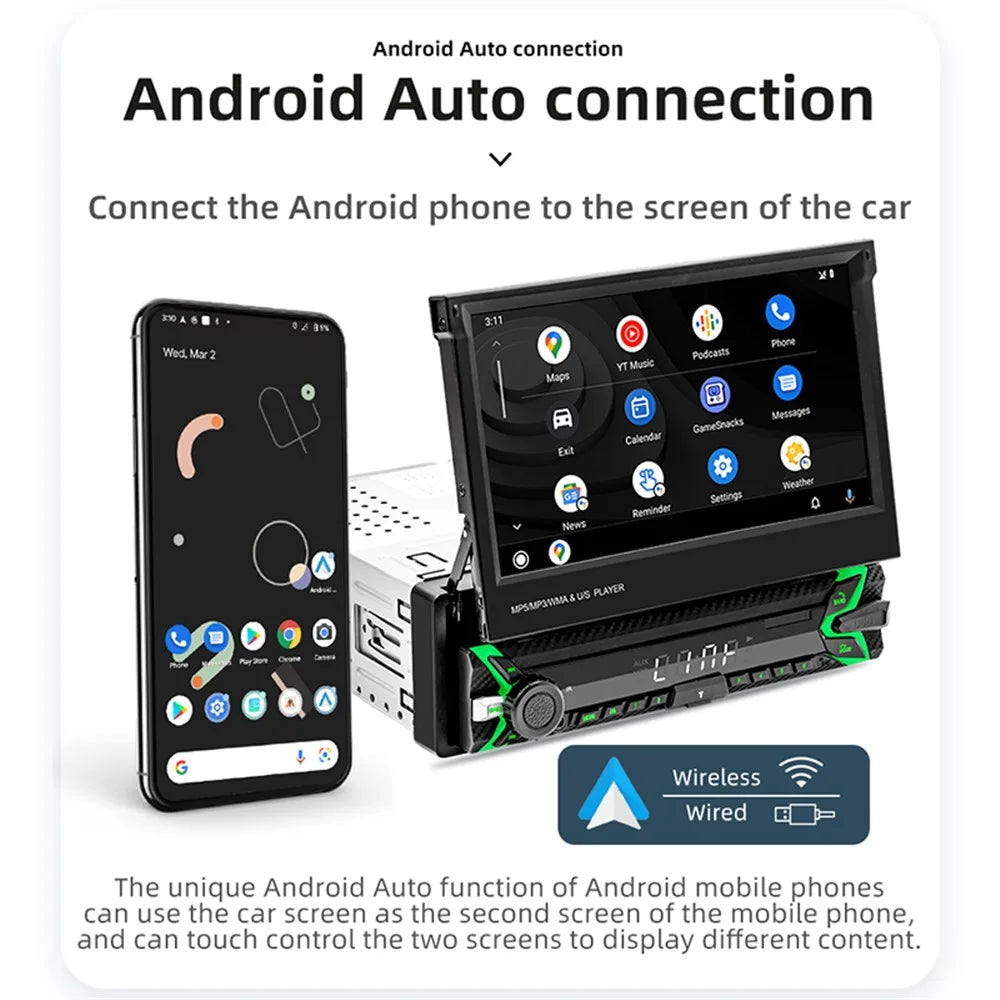 9613W 7-inch Car MP5 Player Wired / Wireless CarPlay Android Auto Video Display - 3