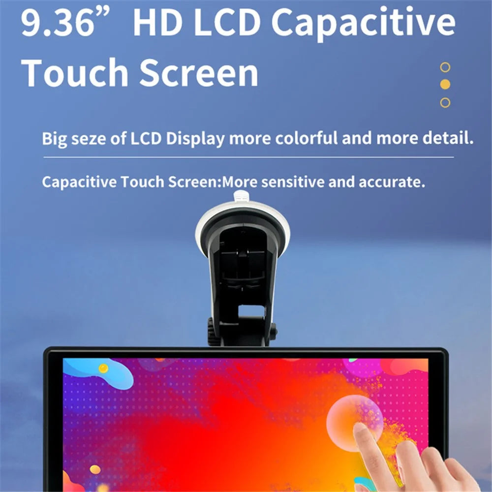 W508D 9.36-Inch Portable Car Play Display with Dual Brackets and AHD Camera - 5