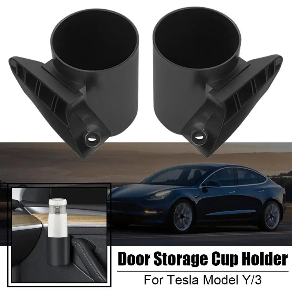 ALZH070 2Pcs For Tesla Model 3  /  Y Car Door Cup Holder Drink Storage Box - 3