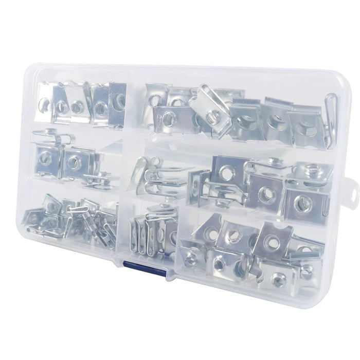 A7624 80Pcs Assorted M4 / M5 / M6 Car U Nuts Manganese Steel U-shaped Clip Nut Kit - 2