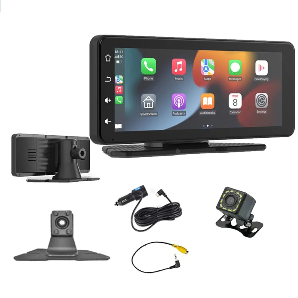 W513B 6.86-Inch HD Car Play with 12LED Camera Portable Car Radio Bluetooth-compatible Screen - 1