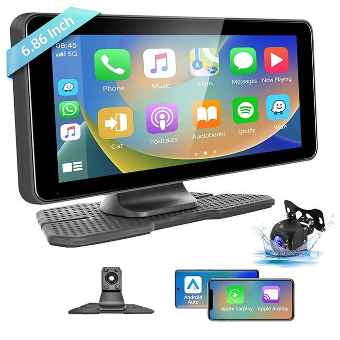 W513B 6.86-Inch HD Car Play with 12LED Camera Portable Car Radio Bluetooth-compatible Screen - 2